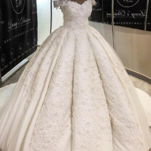 Romantic Lace Off-the-shoulder Wedding Dress | 2021 Ball Gown Bridal Gown_2021 Wedding Dresses_Wedding Dresses_High Quality Wedding Dresses, Prom Dres