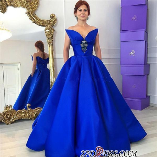 2021 Elegant Crystal Floor-Length Royal-Blue Ball-Gown Prom Dress_Prom Dresses_Prom &amp; Evening_High Quality Wedding Dresses, Prom Dresses, Even