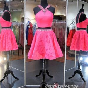 2021 Mini Sleeveless A-line Beads Newest Two-Piece Straps Homecoming Dress_Homecoming Dresses_Prom &amp; Evening_High Quality Wedding Dresses, Pro