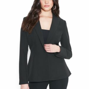 Bebe Women's Peplum Blazer Jacket, Size 0 in BLACK Spandex