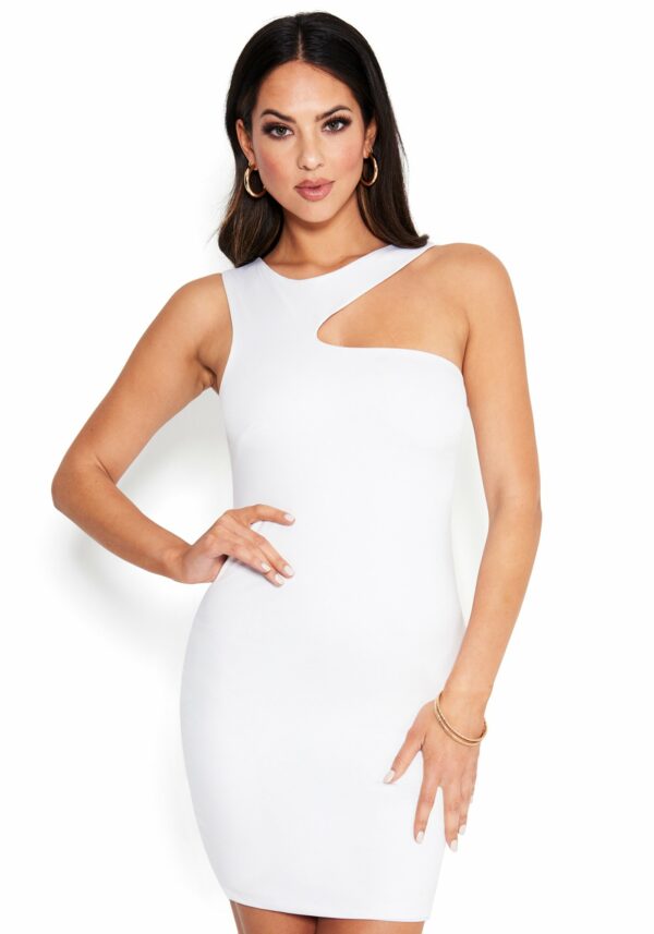 Bebe Women's One Shoulder Bodycon Dress, Size XL in PRISTINE Spandex