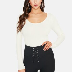 Bebe Women's Long Sleeve Twist Front Crop Sweater (Wear Two Ways), Size Small in PRISTINE Polyester