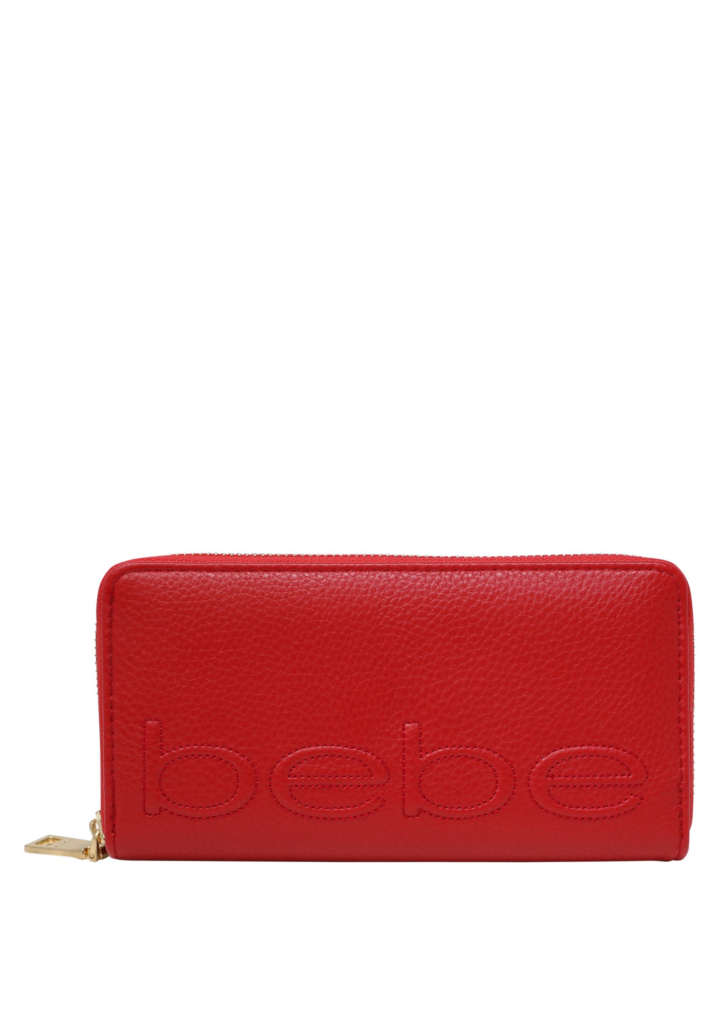 Bebe Women's Bailey Zip Around Wallet, Size OS in Red Polyurethane