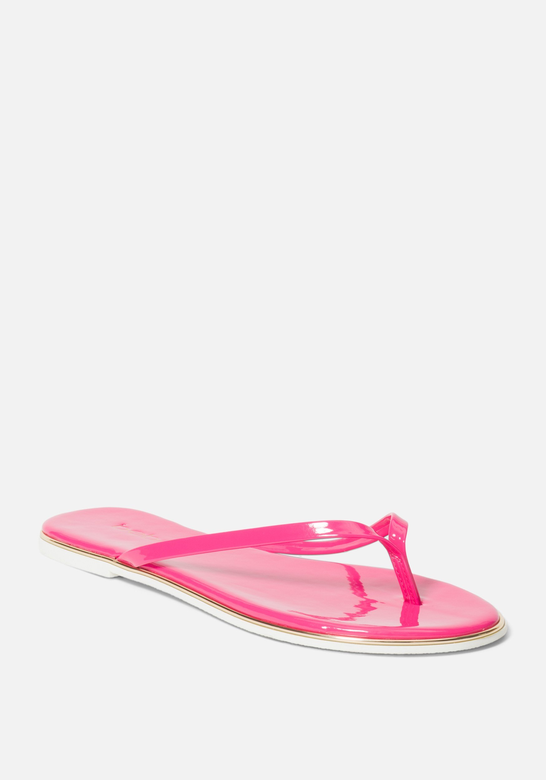 Bebe Women's Ilistra W Flip Flops, Size 7 in FUSCHIA Synthetic