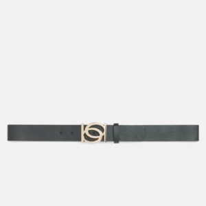 Bebe Women's Goldtone Logo Belt, Size Large in Black Synthetic