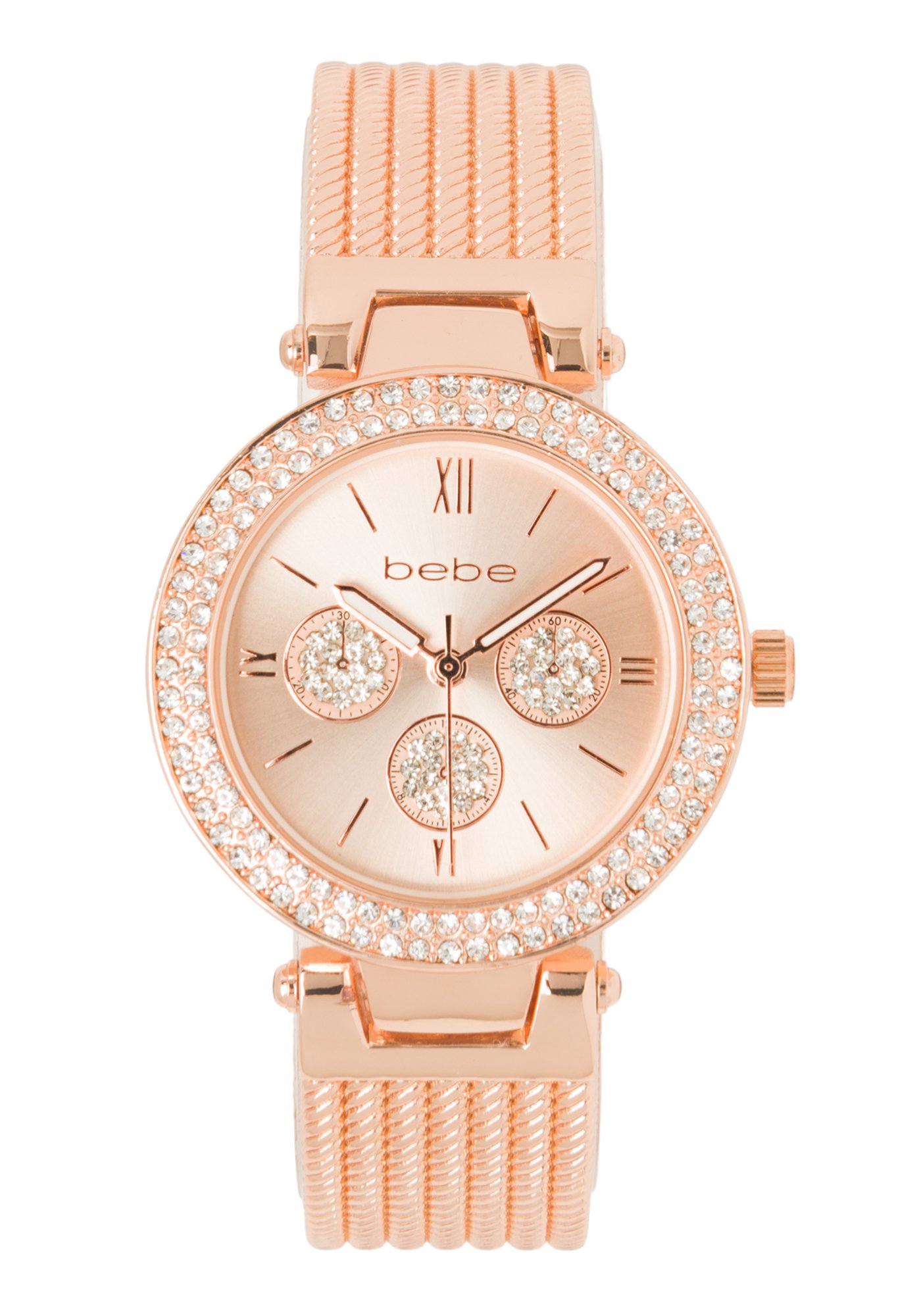 Bebe Women's Rose Gold And Crystal Watch