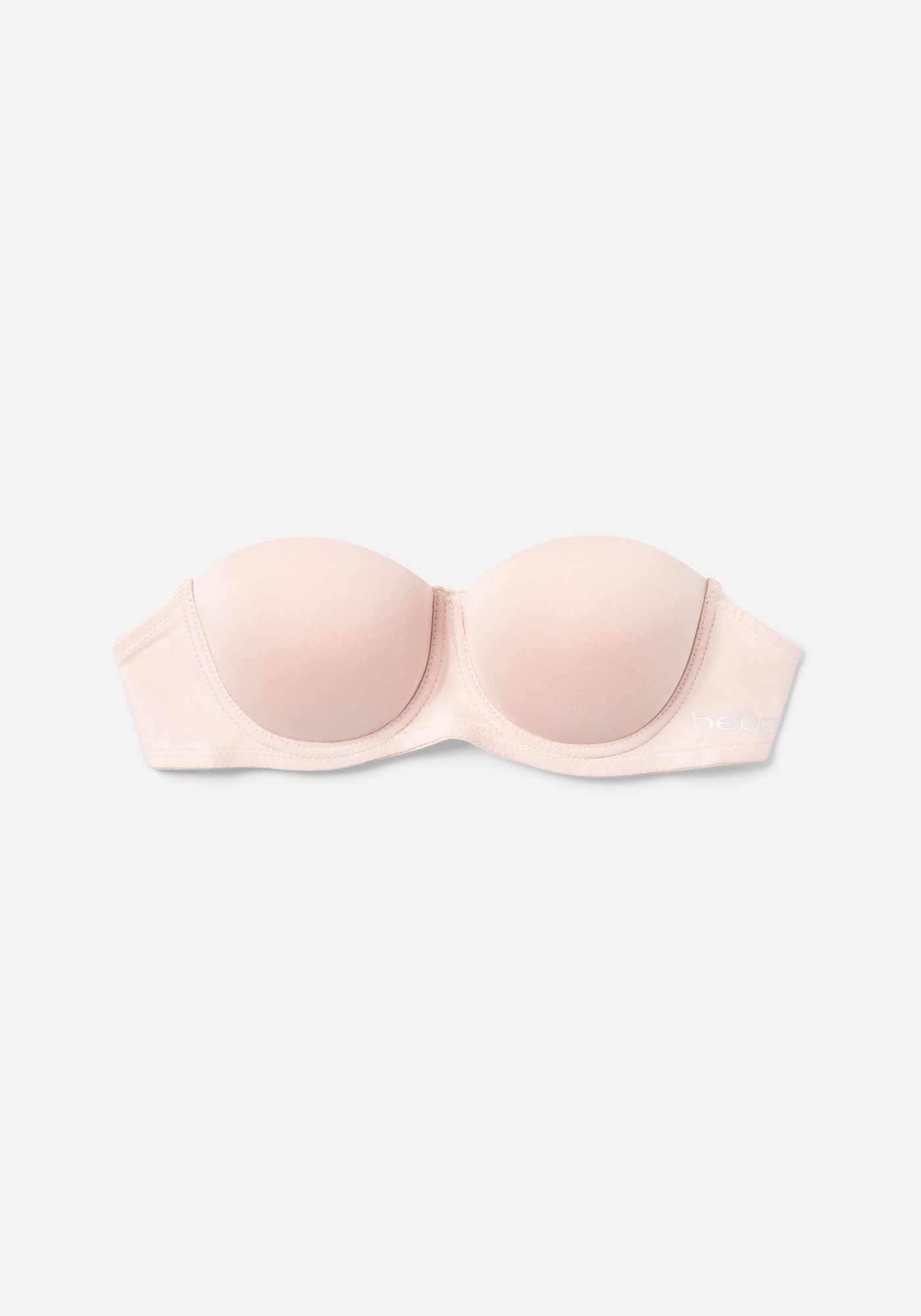 Women's Bebe Logo Strapless Bra, Size 36C in Soft Nude Spandex