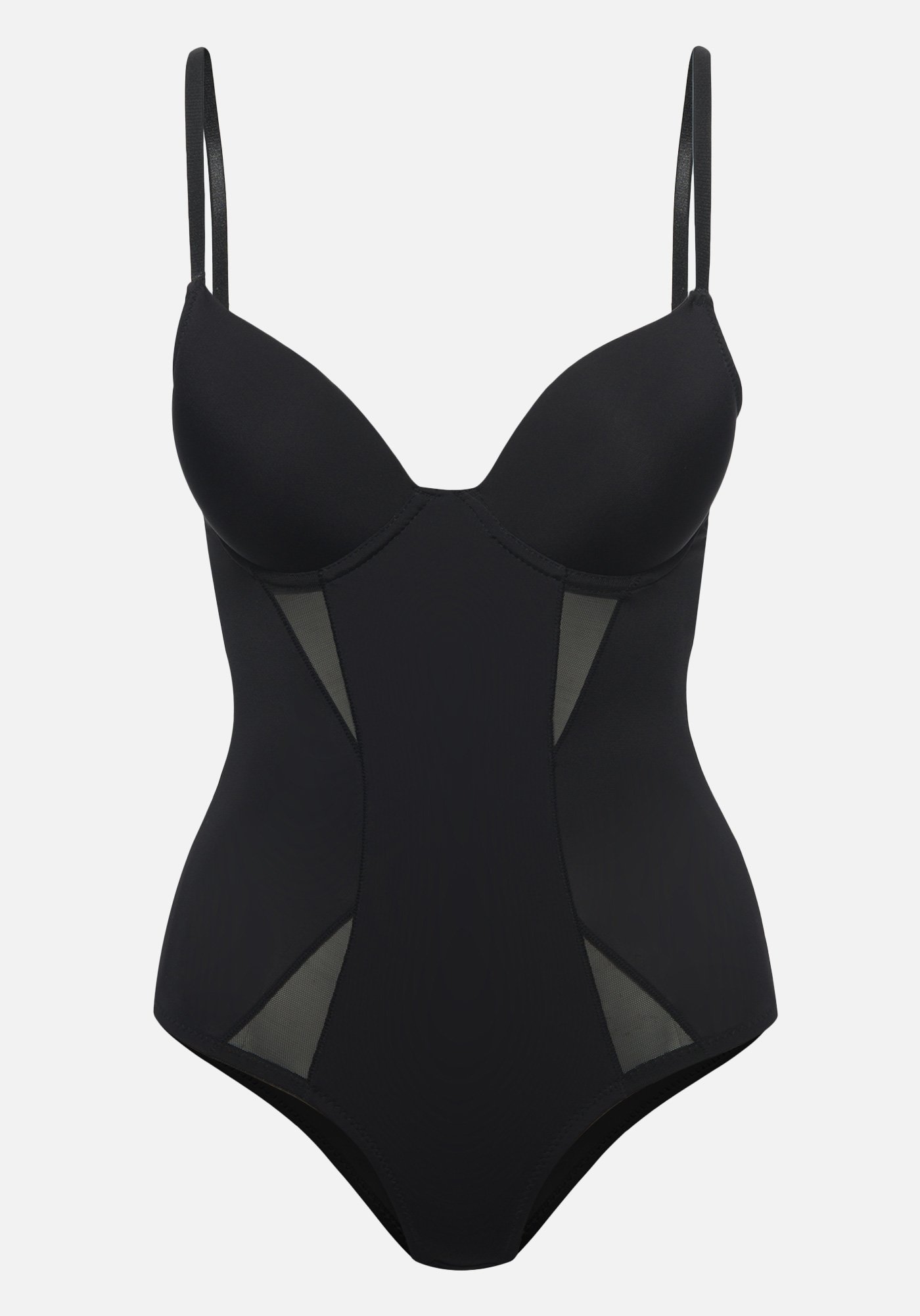Bebe Women's Bodysuit Shapewear, Size 38D in Black Spandex/Nylon