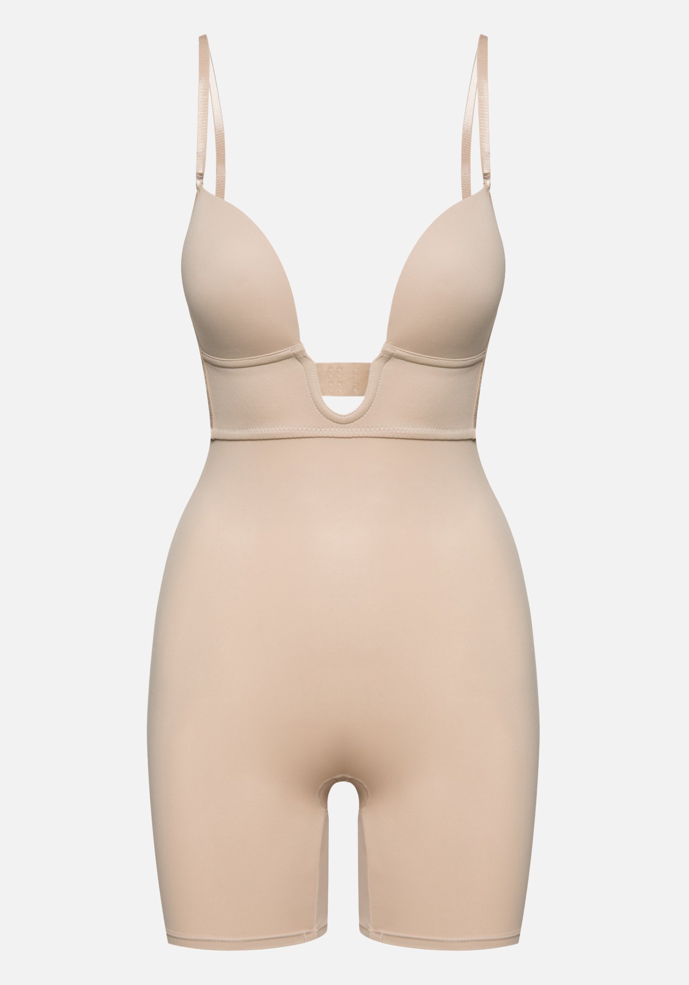 Bebe Women's Full Body Shapewear, Size XL in Soft Nude Spandex/Nylon