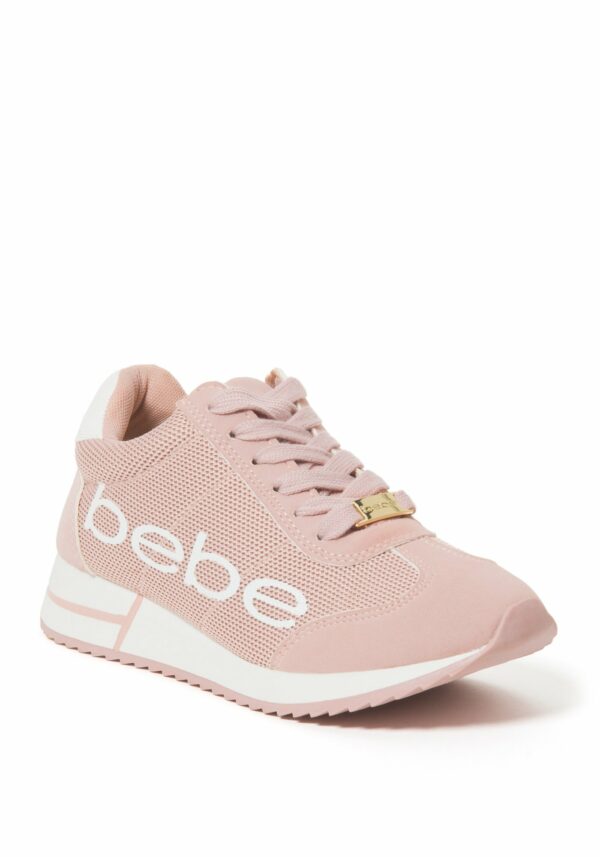 Women's Brodie Bebe Logo Sneakers, Size 8 in Pink Spandex