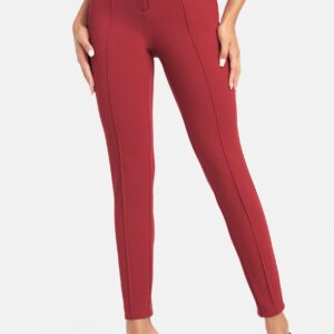 Bebe Women's Scuba Twill Skinny Pant, Size Large in Rio Red Spandex