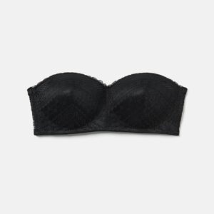 Bebe Women's Strapless Lace Bralette, Size 34C in Black Spandex