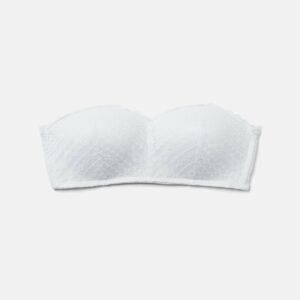 Bebe Women's Strapless Lace Bralette, Size 34C in White Spandex/Nylon