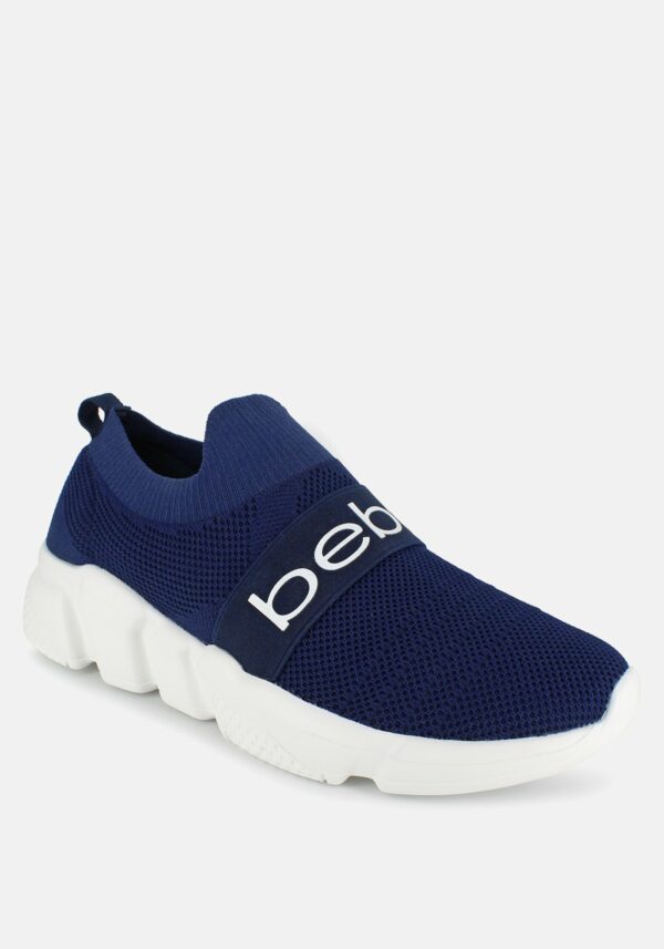 Bebe Women's Aindrea Platform Sneakers, Size 6 in Navy Blue Synthetic