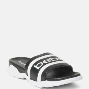 Bebe Women's Norinne Sporty Slides Shoe, Size 7.5 in BLACK Synthetic