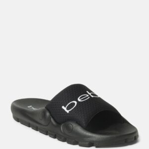 Bebe Women's Nayomie Sporty Slides Shoe, Size 9 in BLACK Synthetic
