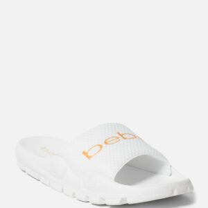 Bebe Women's Nayomie Sporty Slides Shoe, Size 8 in WHITE Synthetic