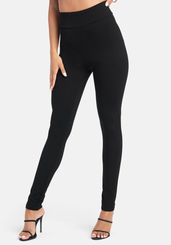 Bebe Women's Basic Pull Up Legging, Size XXS in Black Spandex/Nylon