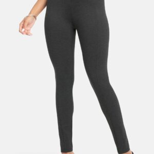 Bebe Women's Basic Pull Up Legging, Size Small in Charcoal Mix Spandex/Nylon