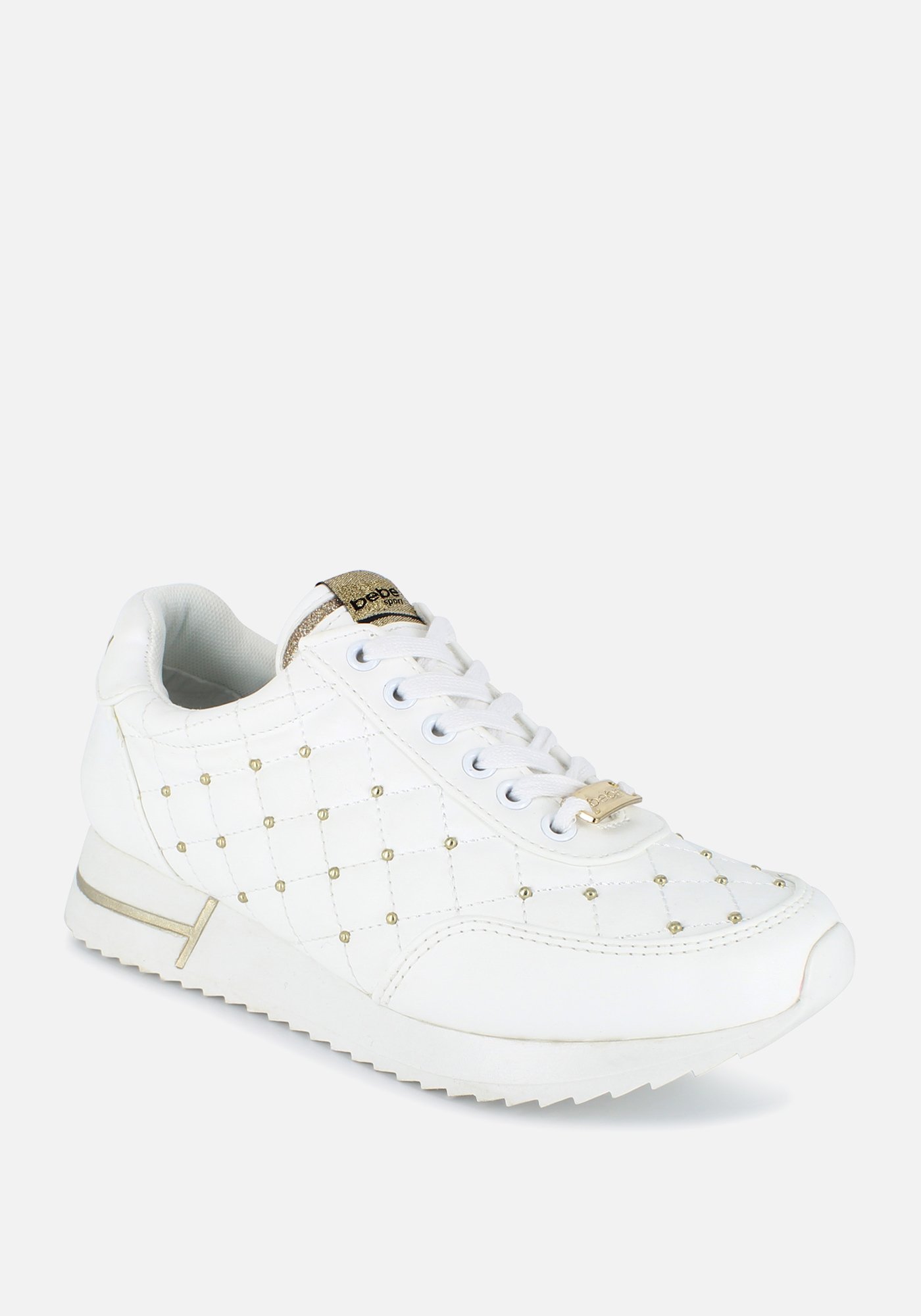 Bebe Women's Barkley Quilted Sneakers, Size 10 in White Synthetic