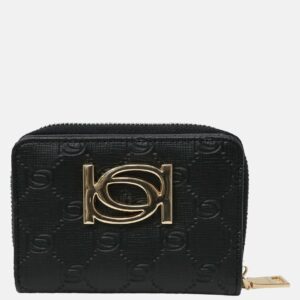 Bebe Women's Nina Emboss Compact Wallet in Black Polyester