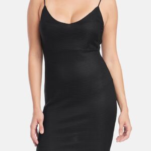 Bebe Women's Back Cowl Neck Midi Dress, Size 14 in Black