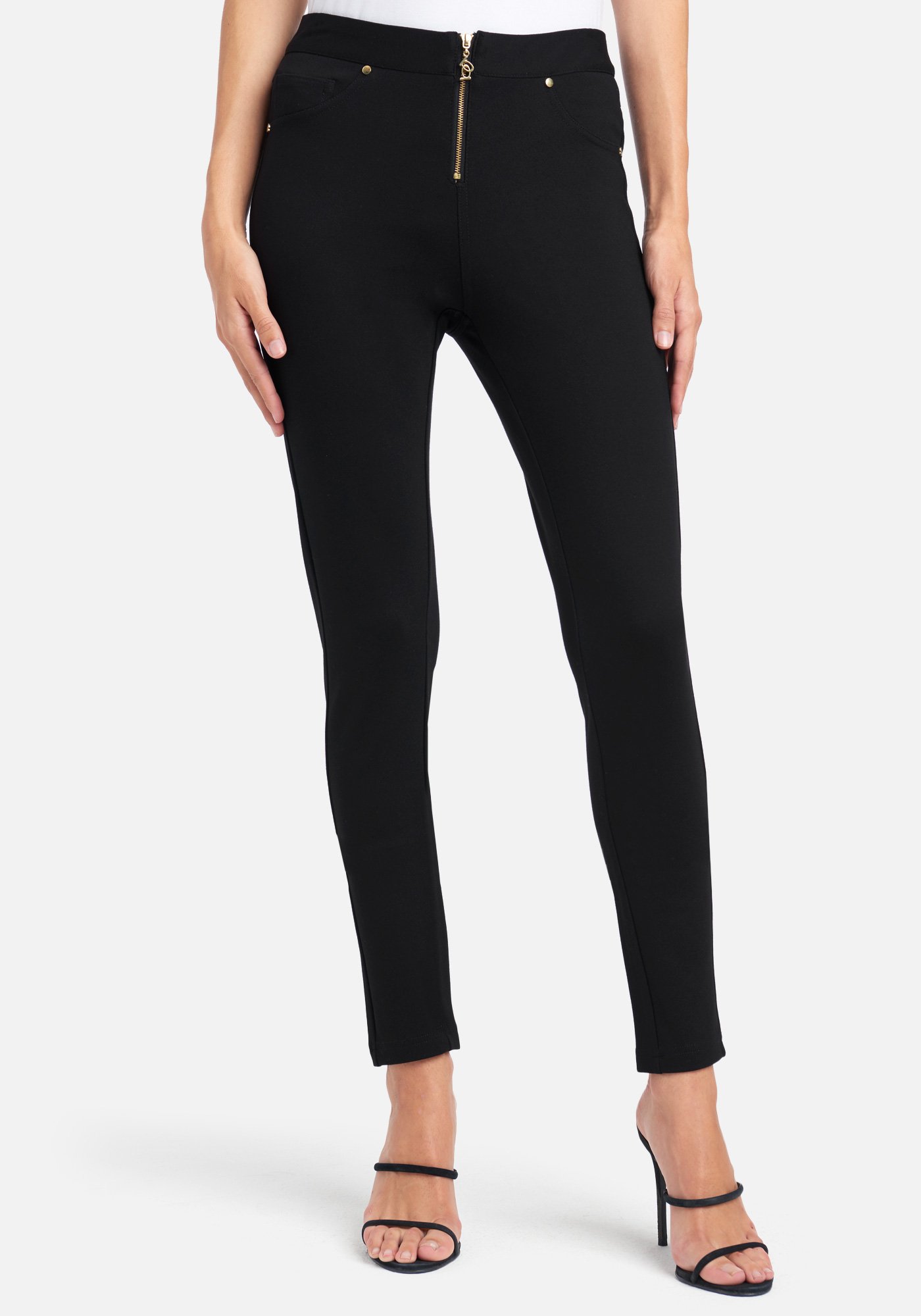 Women's Bebe Logo Stich Detail Pant, Size XL in Black Spandex/Nylon