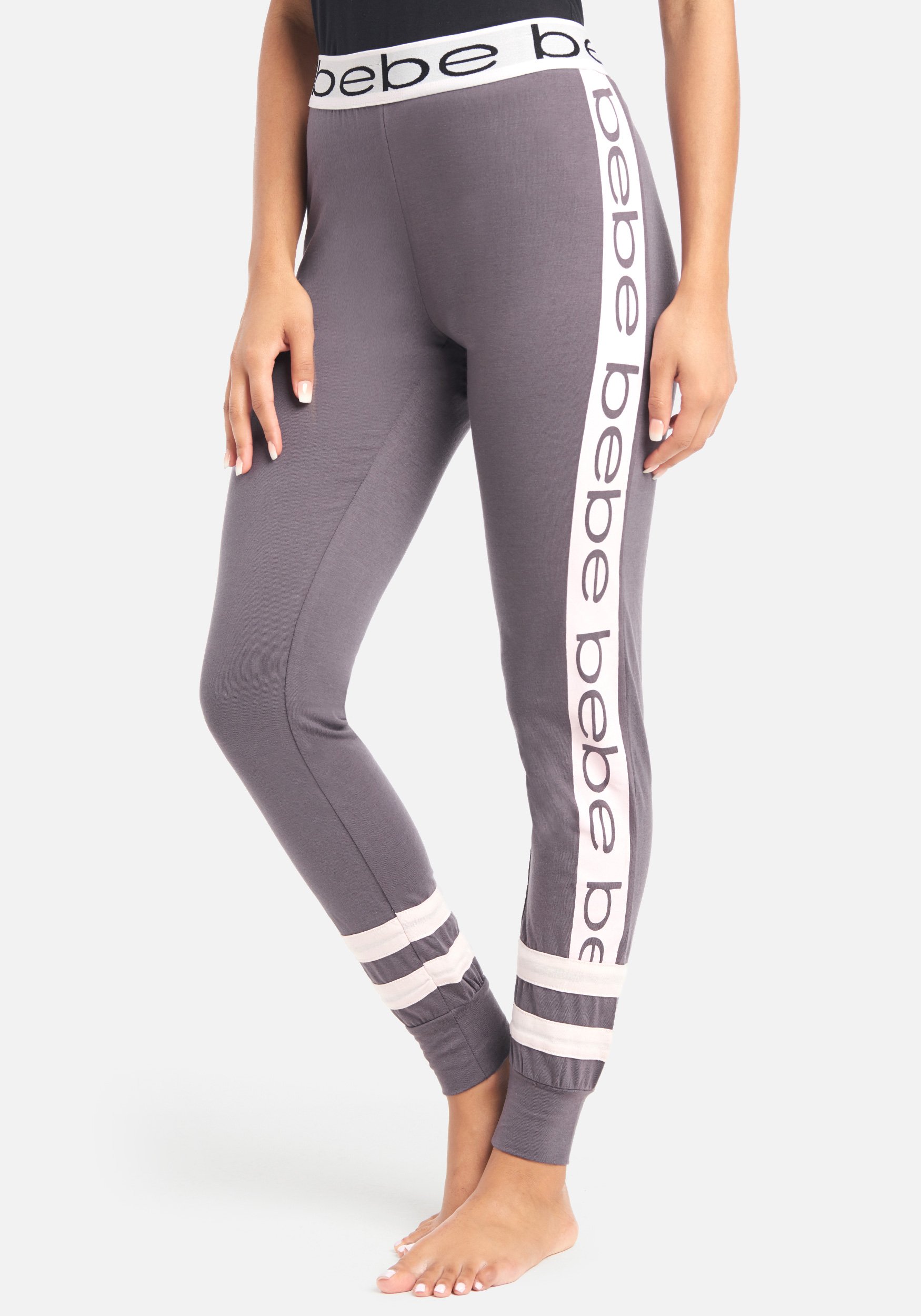 Bebe Women's Logo Elastic Jogger Pant, Size XL in Midnight Lava Cotton/Spandex