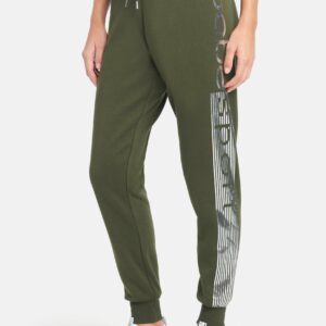 Women's Bebe Sport Stripe Jogger Pant, Size Small in Forest Cotton