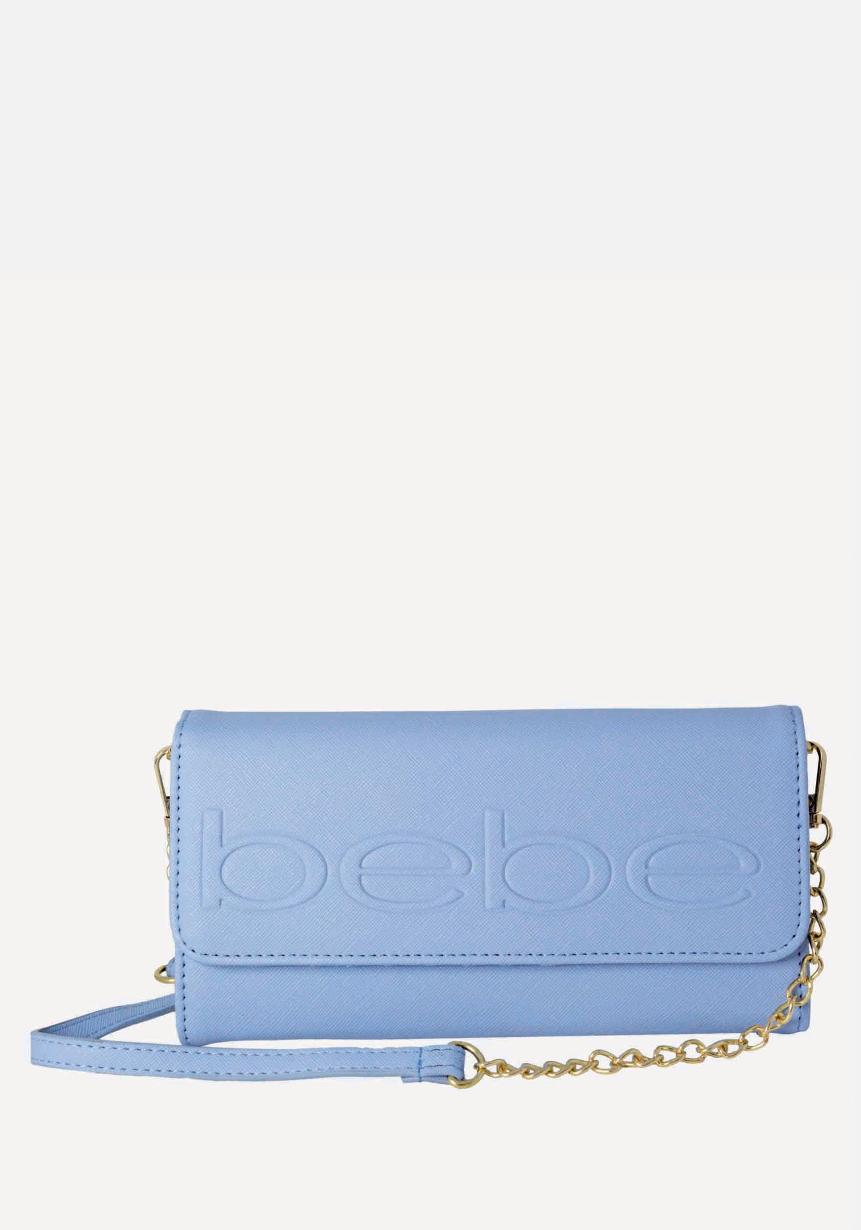 Bebe Women's Lila Phone Wallet Crossbody in Blue Polyester