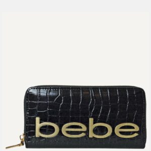 Bebe Women's Fabiola Stamped Wallet in Black Polyester