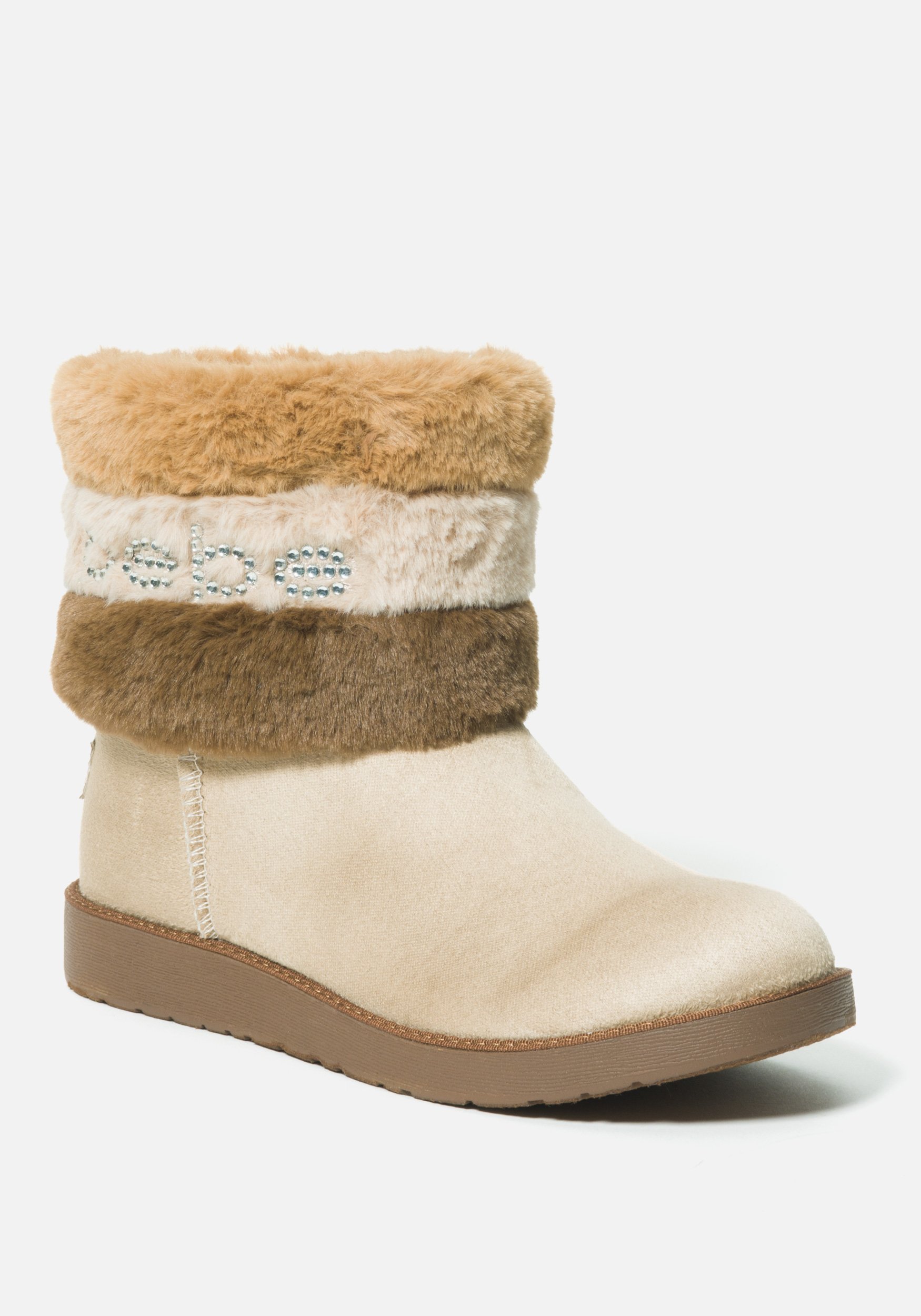 Bebe Women's Laverne Faux Suede Winter Boot, Size 7.5 in SAND