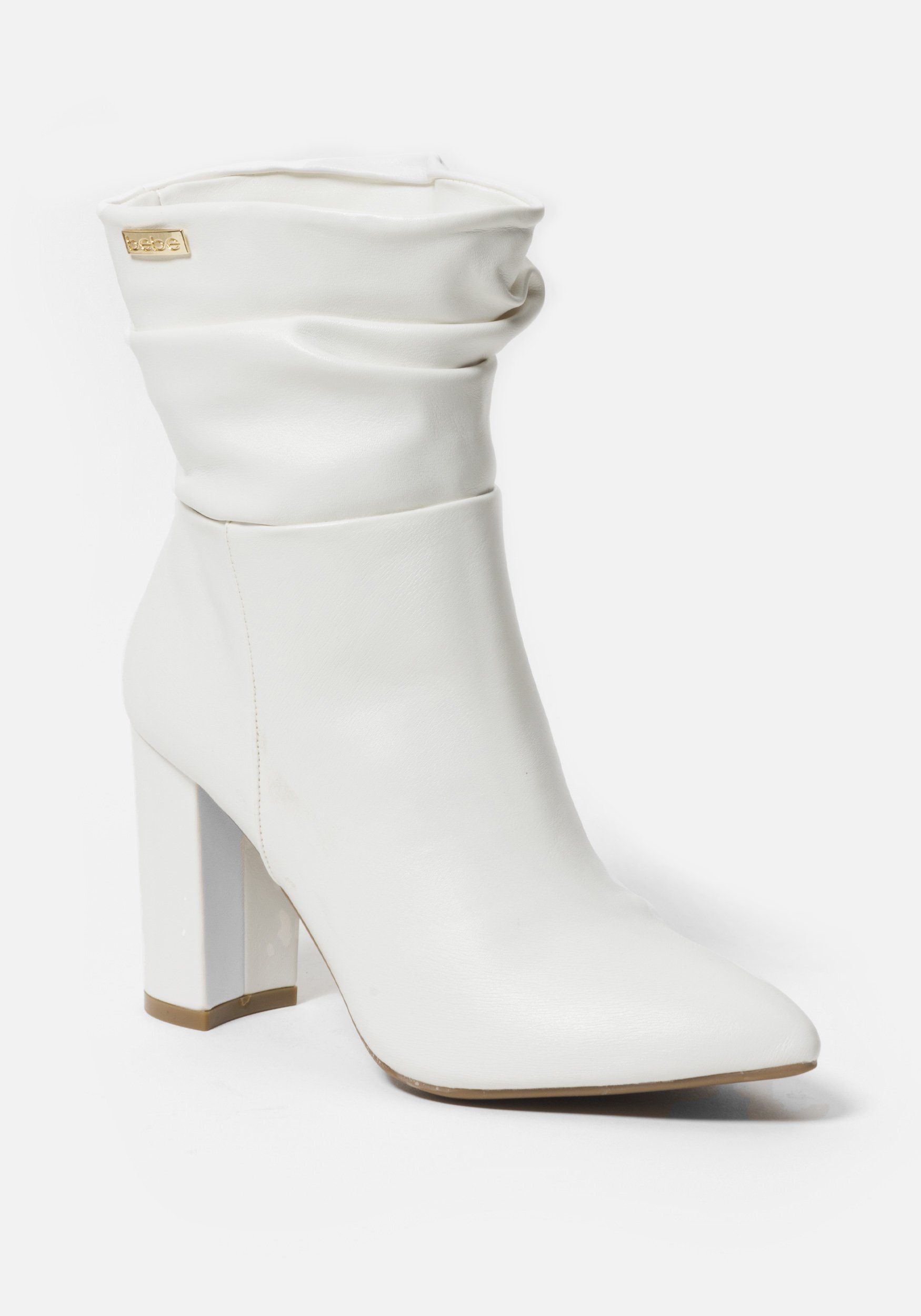 Bebe Women's Savita Slouch Booties, Size 9 in WHITE Synthetic