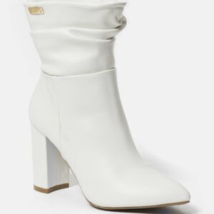 Bebe Women's Savita Slouch Booties, Size 10 in WHITE Synthetic
