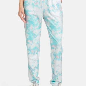 Women's Bebe Logo Printed Jogger Pant, Size Small in Blue Lagoon Mix Spandex