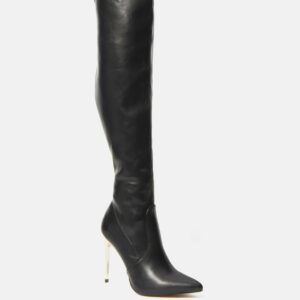 Bebe Women's Valirya Over the Knee Boots, Size 6 in BLACK Synthetic