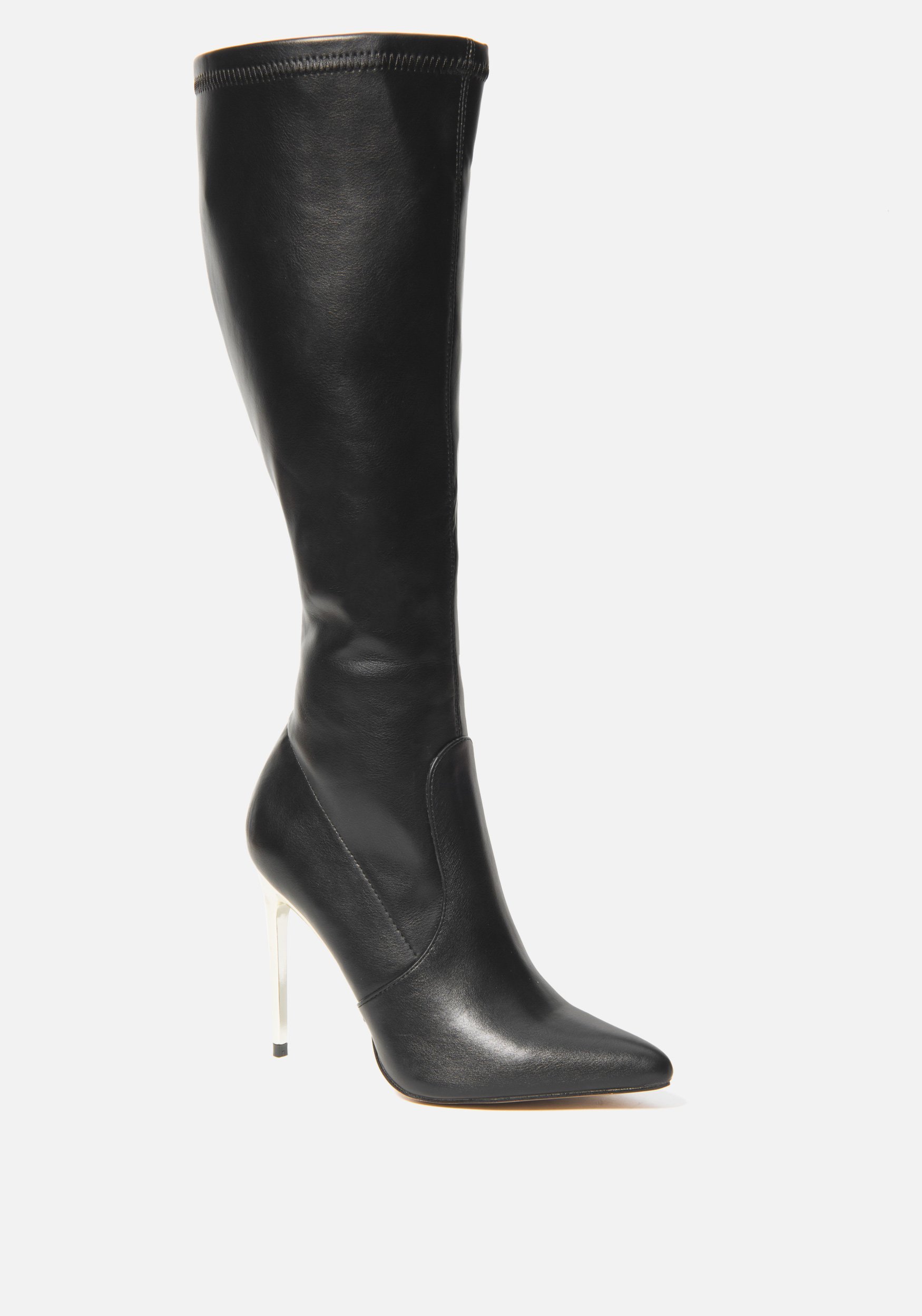 Bebe Women's Valeria Knee High Boots, Size 8 in BLACK Synthetic