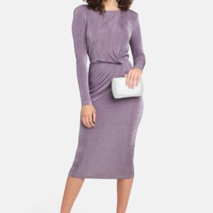 Bebe Women's Cowl Back Midi Dress, Size XL in Lavender Leather