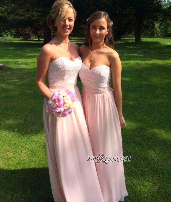2021 Appliques Chiffon Ruched Lace Sweetheart Bridesmaid Dress_Prom Dresses_Prom &amp; Evening_High Quality Wedding Dresses, Prom Dresses, Evening