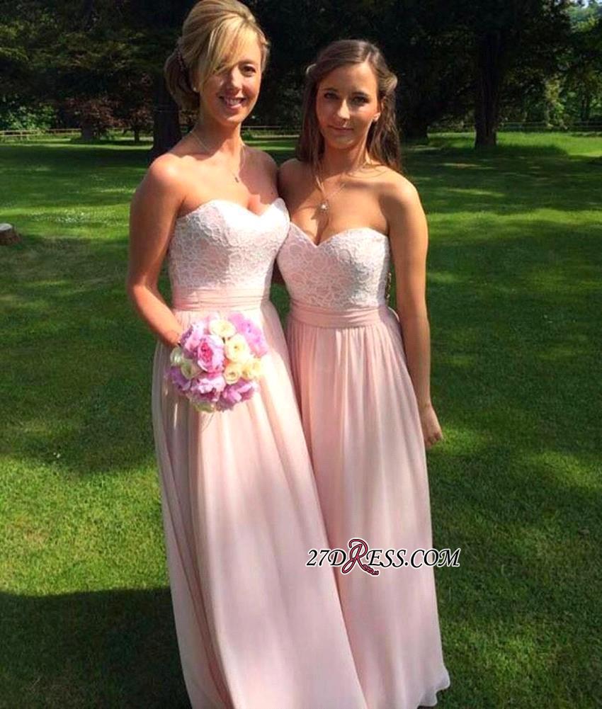 2021 Appliques Chiffon Ruched Lace Sweetheart Bridesmaid Dress_Prom Dresses_Prom &amp; Evening_High Quality Wedding Dresses, Prom Dresses, Evening