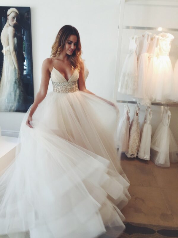 Glamorous Spaghetti Straps Tulle Wedding Dresses 2021 Princess With Crystals BA3184_Princess Wedding Dresses_Wedding Dresses_High Quality Wedding Dres