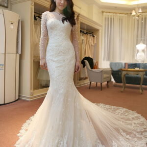 Stunning Long Sleeve Lace Wedding Dresses 2021 Mermaid With Train_2021 Wedding Dresses_Wedding Dresses_High Quality Wedding Dresses, Prom Dresses, Eve
