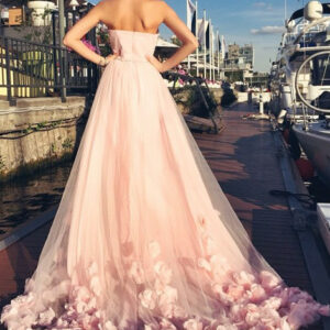 Elegant Sweetheart Sleeveless Tulle Wedding Dress With Flowers Beadings_Wedding Dresses_High Quality Wedding Dresses, Prom Dresses, Evening Dresses, B