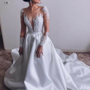 Elegant Long Sleeve Wedding Dress | 2021 Lace Bridal Gowns On Sale_Wedding Dresses_High Quality Wedding Dresses, Prom Dresses, Evening Dresses, Brides