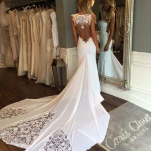 Delicate White Mermaid Lace 2021 Wedding Dress Long Train_Trumpet / Mermaid Wedding Dresses_Wedding Dresses_High Quality Wedding Dresses, Prom Dresses