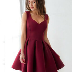Cheap Burgundy Straps A-line Homecoming Dress | Sleeveless Short Party Gown_Short Dresses_Prom &amp; Evening_High Quality Wedding Dresses, Prom Dr