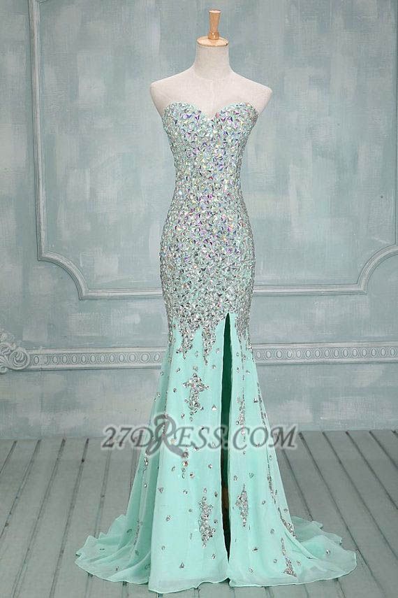 Sweetheart Sleeveless Long Chiffon Evening Dress With Beadings and Crystals_Evening Dresses_Prom &amp; Evening_High Quality Wedding Dresses, Prom