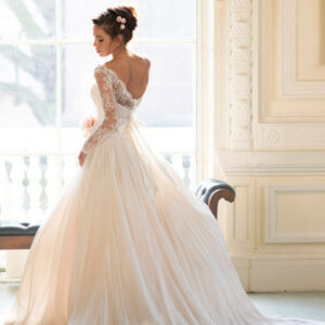 Elegant Long Sleeve Lace Wedding Dresses 2021 Princess Chiffon Bridal Gowns_Wedding Dresses_High Quality Wedding Dresses, Prom Dresses, Evening Dresse