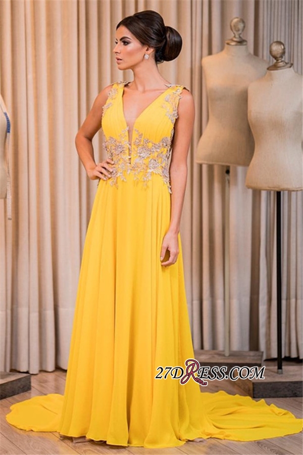 Yellow prom dress, 2021 long chiffon evening gowns_Prom Dresses_Prom &amp; Evening_High Quality Wedding Dresses, Prom Dresses, Evening Dresses, Br