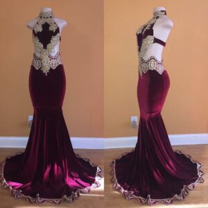 2021 Exclusive Halter Sleeveless Mermaid Prom Gown | Lace Appliques Long Evening Dress On Sale_Evening Dresses_Prom &amp; Evening_High Quality Wed
